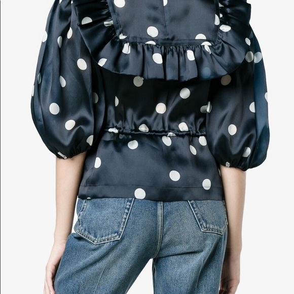 GANNI RUFFLE POLK DOT TOP 4 - Picture 9 of 10